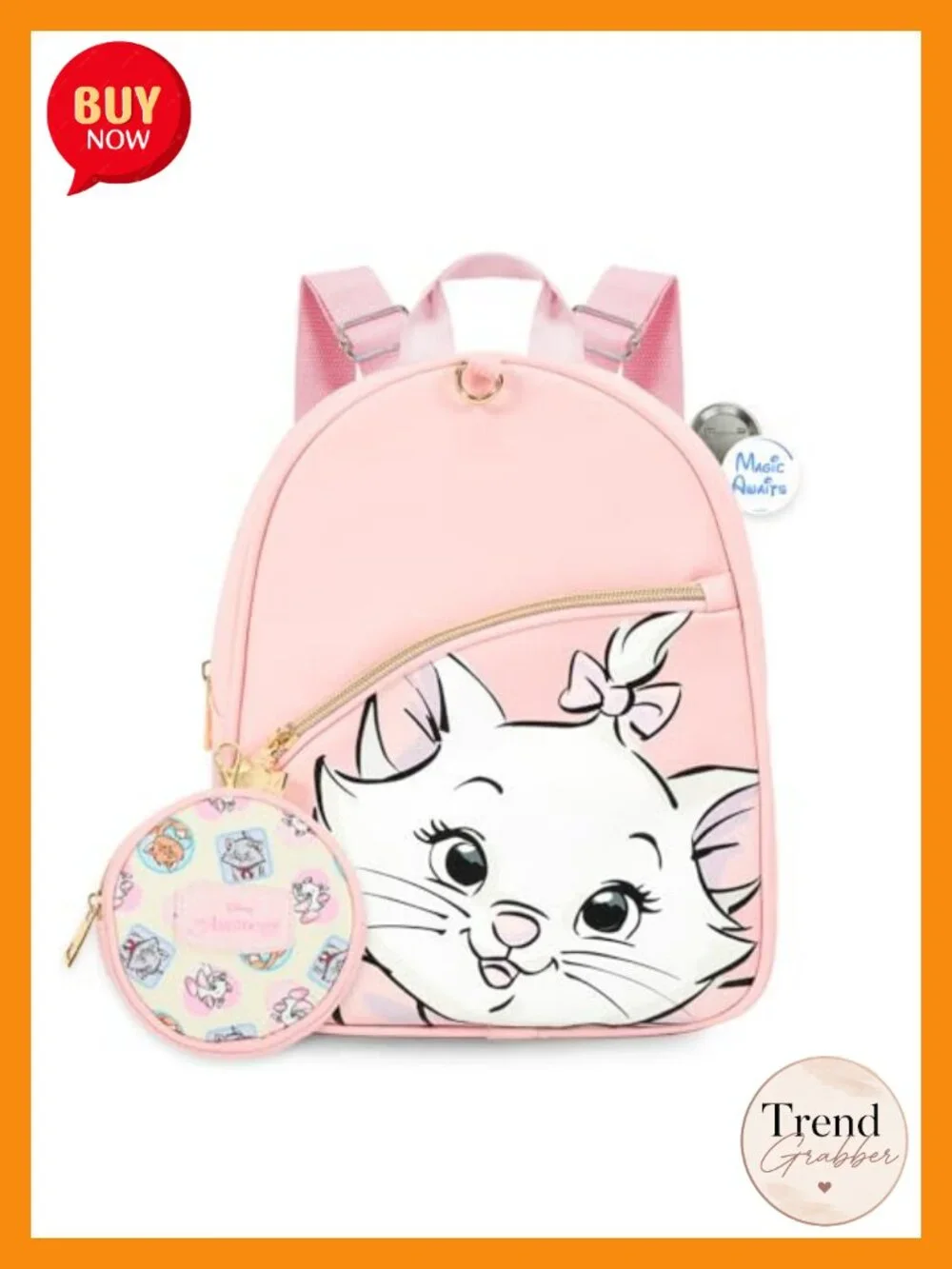 Disney Aristocats Mini Backpack 10in Faux Leather Adjustable Straps